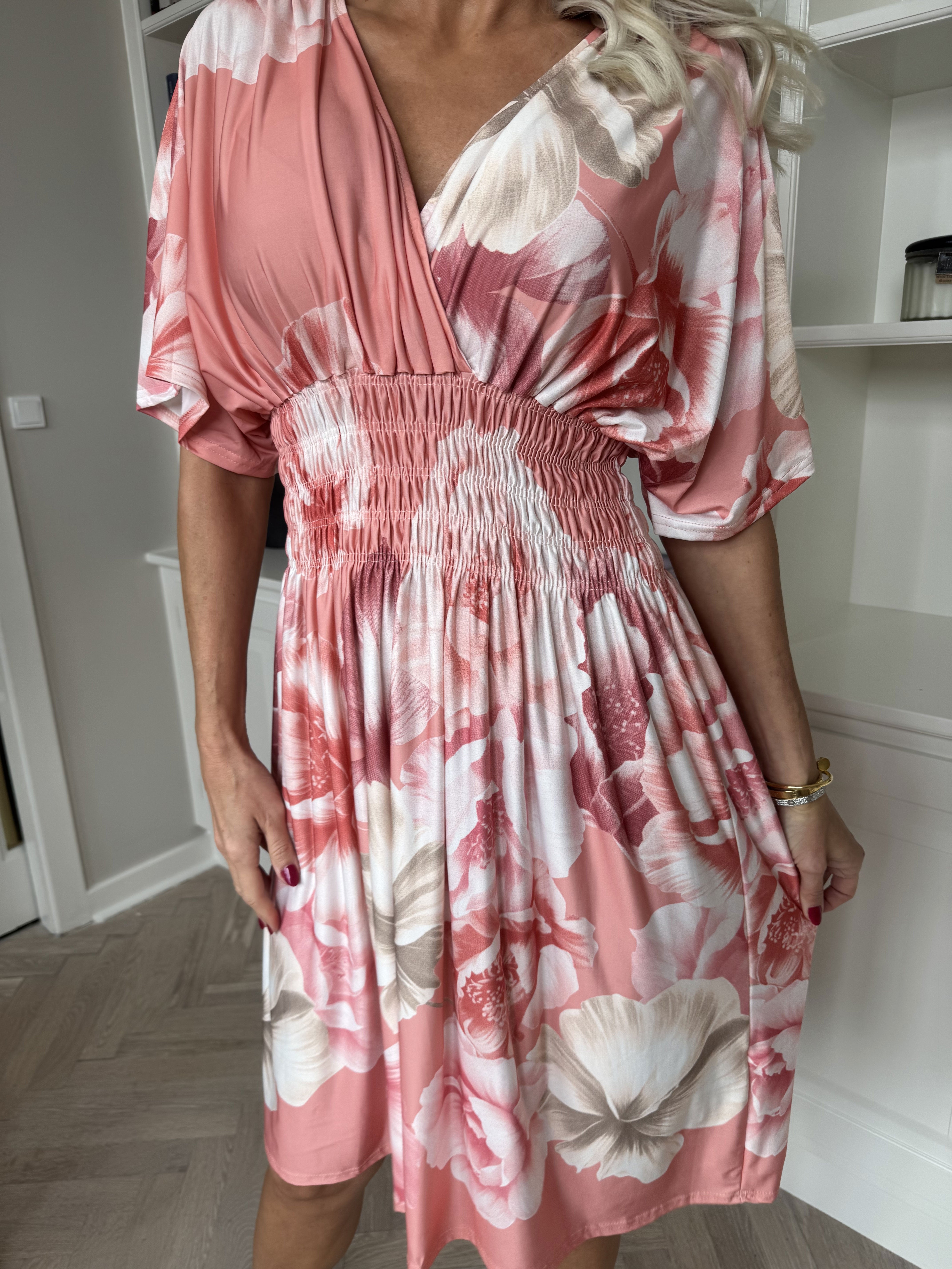 Pams Peony Short - Kort elastisk kjole med blomsterprint